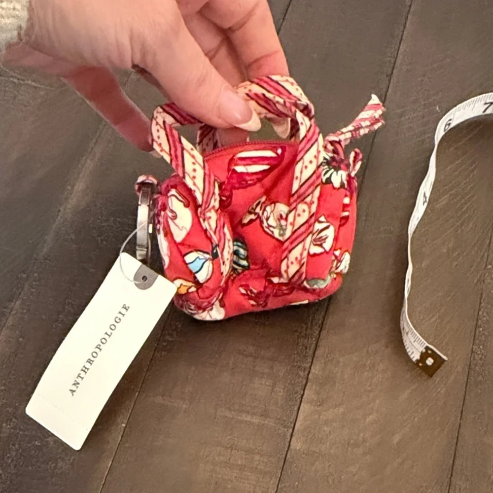 Anthropologie Vera Bradley Red and Cream Bag with Silver Accent